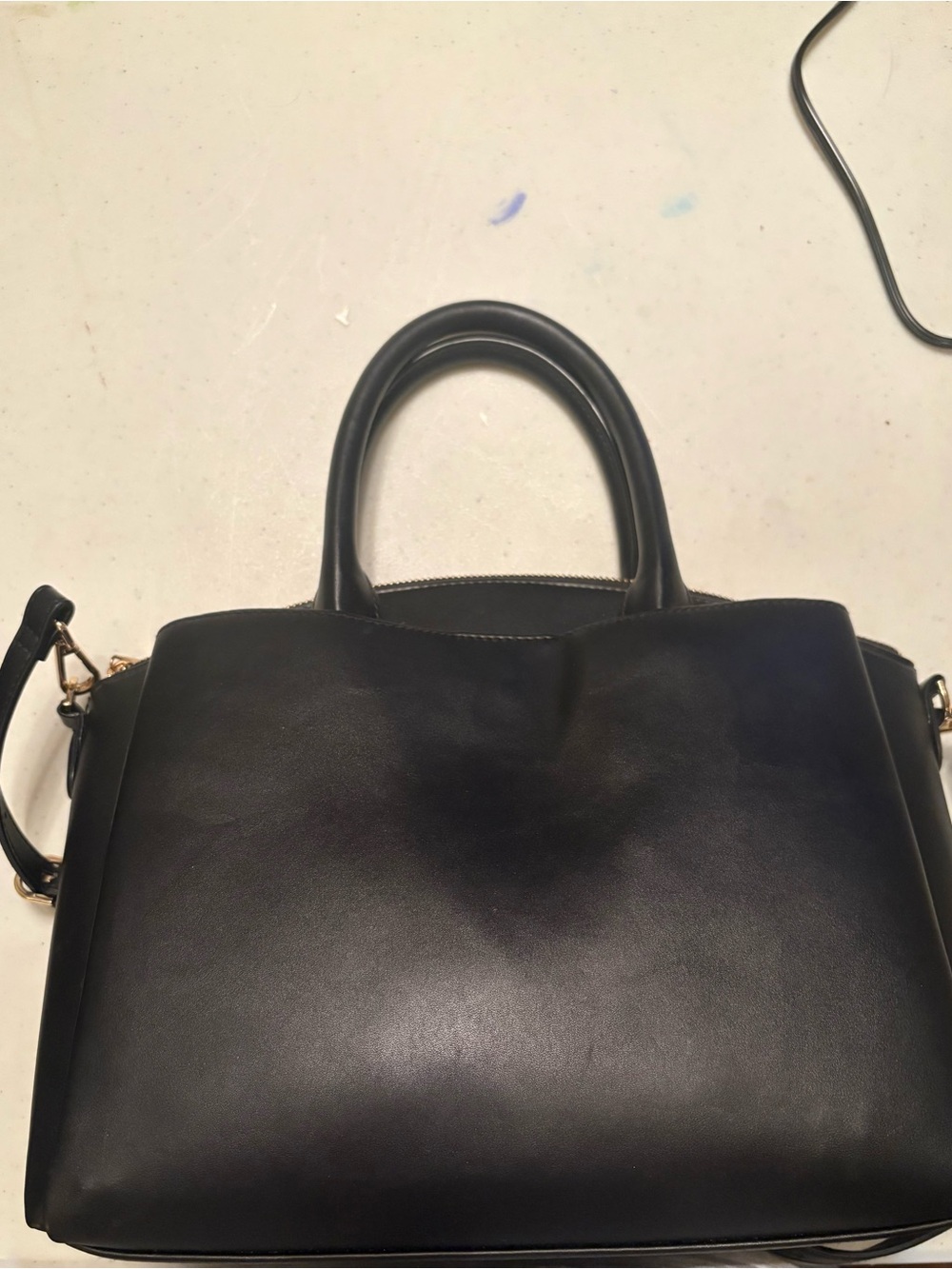 Target Black Structured Shoulder Bag with Top Handles